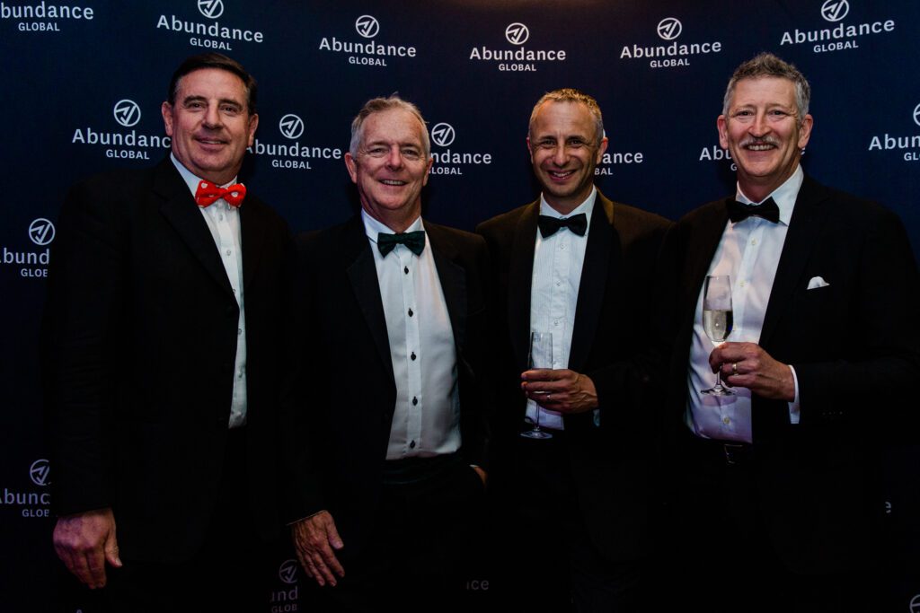 BidWrite directors Nigel Dennis, David Harvey, Rodger Manning and David Lunn at the Abundance Global Awards Gala in Brisbane.